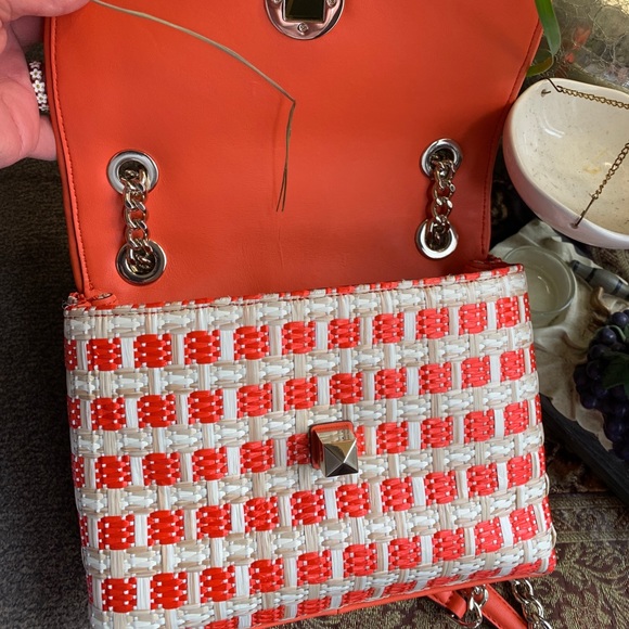 Authentic KATE SPADE Straw/Leather Flap turnlock crossbody/Shoulder bag - Picture 15 of 16